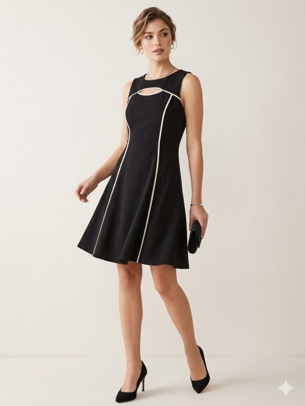 Danny & Nicole Black Fit & Flare Dress